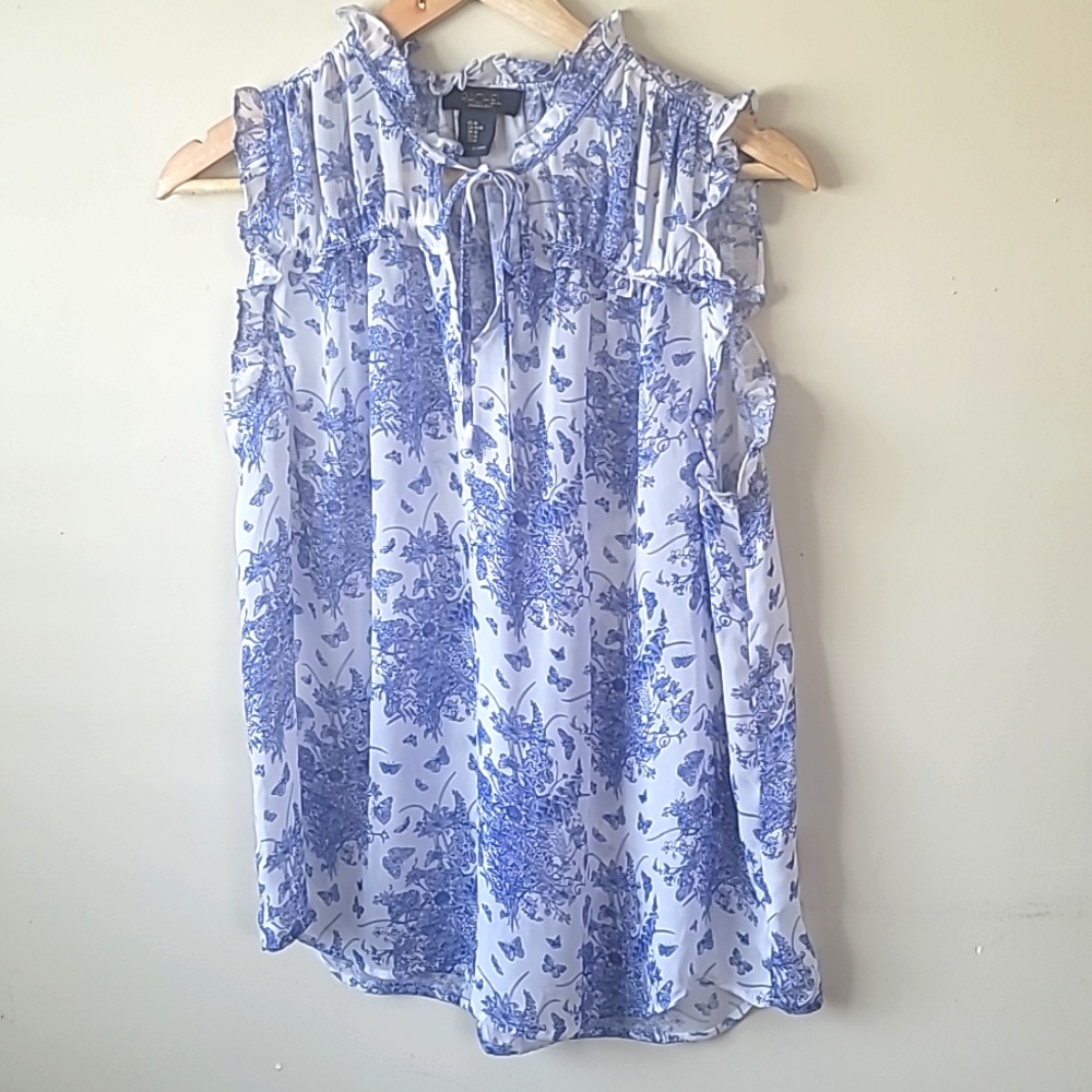 Blouse short ruffle sleeve  Feminine Rachel SZ M